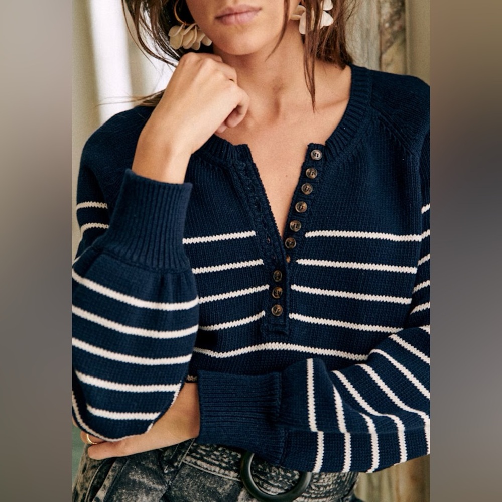 Sézane Léontine Jumper Navy/Ecru